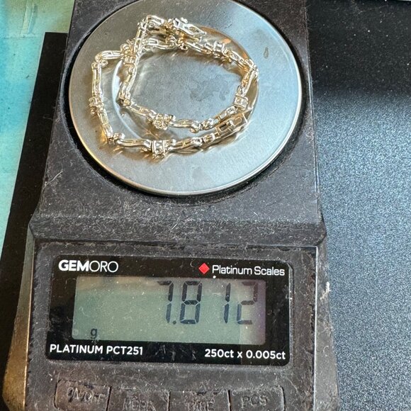 VTG Sterling Silver 925 Wave Scroll Design Link Bracelet Size 7.75'' Length - Picture 9 of 9